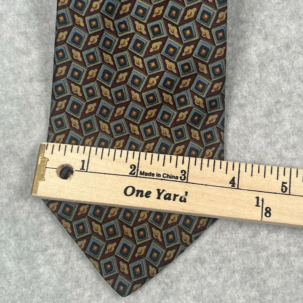 J. CREW Hand Made USA 100% Silk Dress Tie‎ Men's Geometric Multicolor